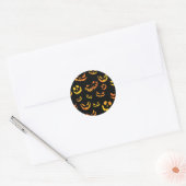 Jack O Lantern Pumpkin Face Ronde Sticker (Envelop)