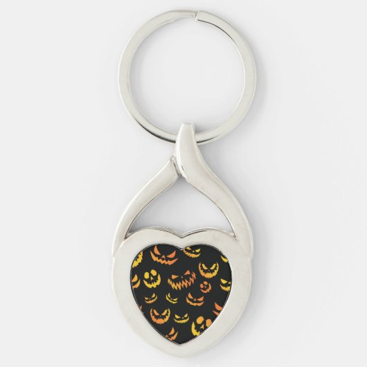 Jack O Lantern Pumpkin Face Sleutelhanger (Voorkant)