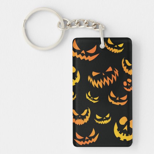 Jack O Lantern Pumpkin Face Sleutelhanger (Voorkant)