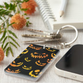 Jack O Lantern Pumpkin Face Sleutelhanger (Voorkant Rechts)