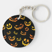 Jack O Lantern Pumpkin Face Sleutelhanger (Achterkant)