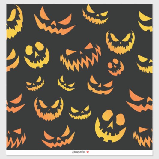 Jack O Lantern Pumpkin Face Sticker (Vel)