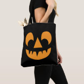 Jack O Lantern Pumpkin Face Tote Bag (Dichtbij)