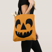 Jack O Lantern Pumpkin Face Tote Bag (Dichtbij)