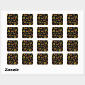 Jack O Lantern Pumpkin Face Vierkante Sticker (Vel)