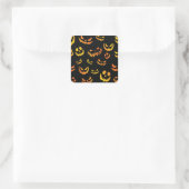 Jack O Lantern Pumpkin Face Vierkante Sticker (Tas)