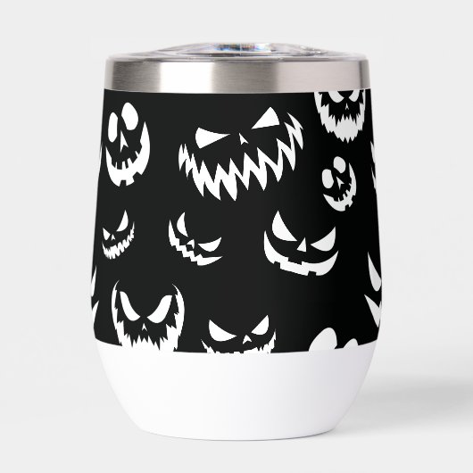Jack O Lantern Pumpkin Face Zwart en Wit (Voorkant)