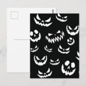 Jack O Lantern Pumpkin Face Zwart en Wit Briefkaart (Voorkant / Achterkant)