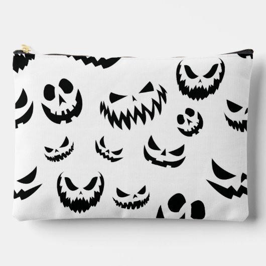 Jack O Lantern Pumpkin Face Zwart en Wit Etui (Voorkant)
