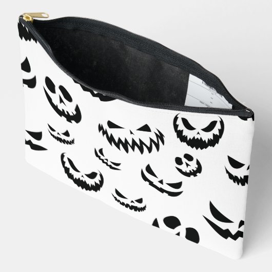 Jack O Lantern Pumpkin Face Zwart en Wit Etui (Open)