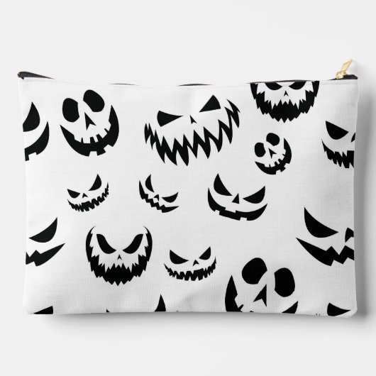 Jack O Lantern Pumpkin Face Zwart en Wit Etui (Achterkant)