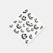 Jack O Lantern Pumpkin Face Zwart en Wit Servet (Hoek)