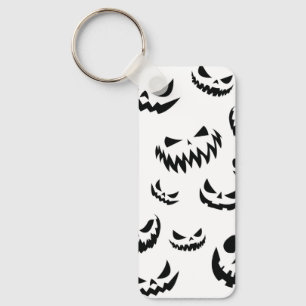 Jack O Lantern Pumpkin Face Zwart en Wit Sleutelhanger
