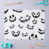 Jack O Lantern Pumpkin Face Zwart en Wit Tissuepapier (Craft)