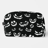 Jack O Lantern Pumpkin Face Zwart en Wit Toilettasje (Voorkant)
