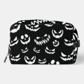 Jack O Lantern Pumpkin Face Zwart en Wit Toilettasje (Achterkant)