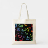 Jack O Lantern Pumpkin Face Zwart en Wit Tote Bag (Achterkant)