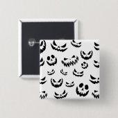 Jack O Lantern Pumpkin Face Zwart en Wit Vierkante Button 5,1 Cm (Voorkant /achterkant)