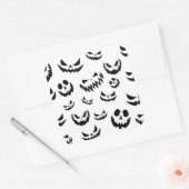 Jack O Lantern Pumpkin Face Zwart en Wit Vierkante Sticker (Envelop)