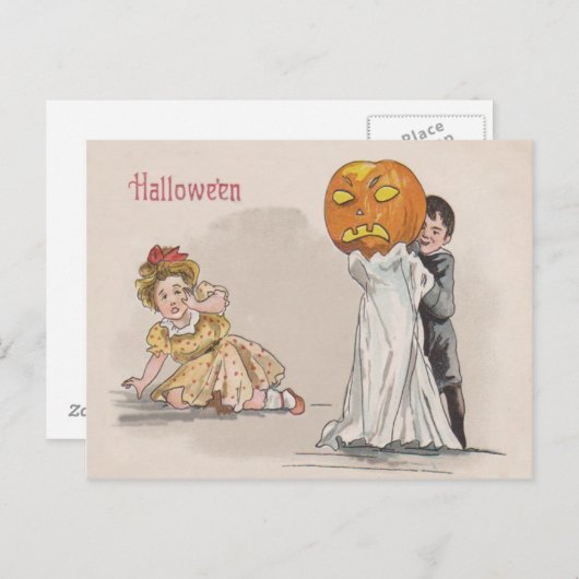 Jack O' Lantern Pumpkin Ghost Trick or treat Briefkaart (Voorkant / Achterkant)