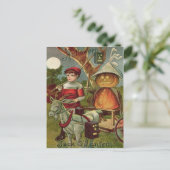 Jack O' Lantern Pumpkin Goat Volle Maan Briefkaart (Staand voorkant)