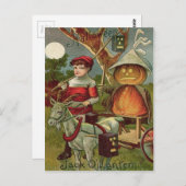 Jack O' Lantern Pumpkin Goat Volle Maan Briefkaart (Voorkant / Achterkant)