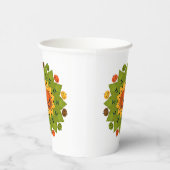 Jack-O-Lantern Pumpkin Halloween Flower Papieren Bekers (Rechts)