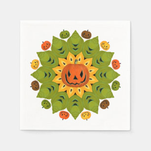 Jack-O-Lantern Pumpkin Halloween Flower Servet