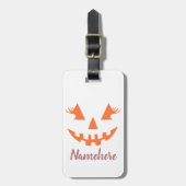 Jack O Lantern Pumpkin Halloween Naam en adres Bagagelabel (Voorkant verticaal)