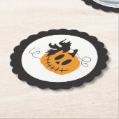 Jack O Lantern Pumpkin Halloween Oranje Black Kartonnen Onderzetters (Gekanteld)