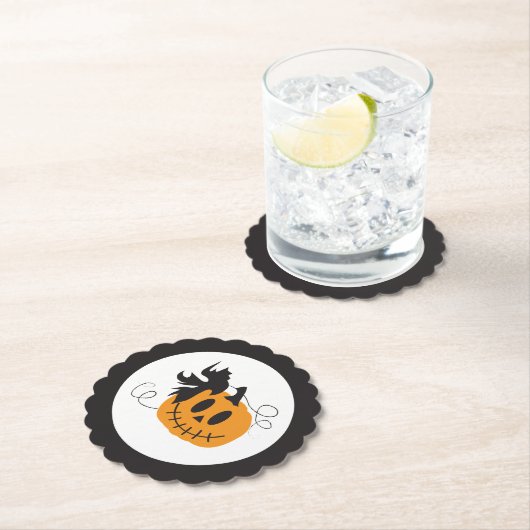 Jack O Lantern Pumpkin Halloween Oranje Black Kartonnen Onderzetters (Insitu)