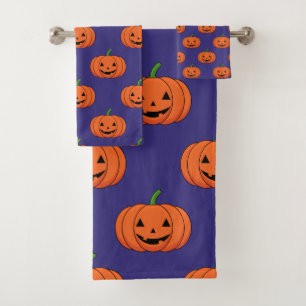 Jack-O'-Lantern Pumpkin Halloween Pattern Bad Handdoek