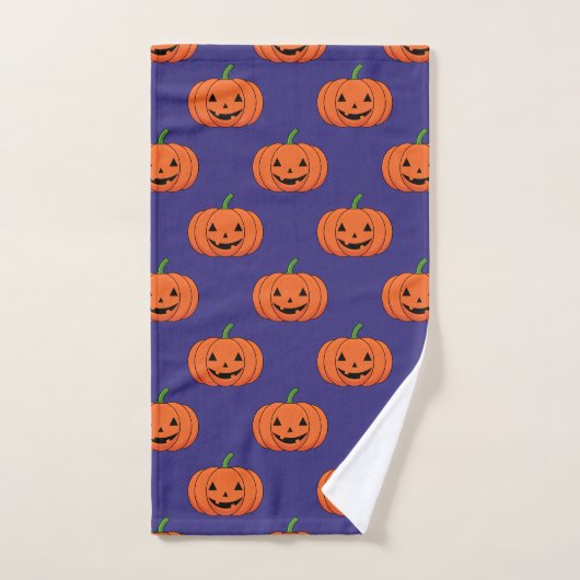 Jack-O'-Lantern Pumpkin Halloween Pattern Bad Handdoek (Handdoek)