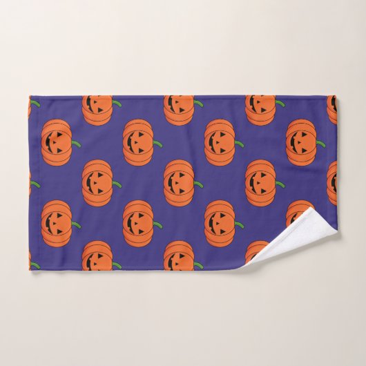 Jack-O'-Lantern Pumpkin Halloween Pattern Bad Handdoek (Handdoek)