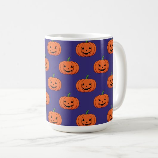 Jack-O'-Lantern Pumpkin Halloween Pattern Koffiemok (Voorkant rechts)