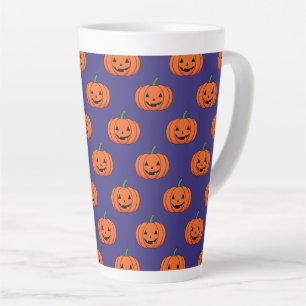 Jack-O'-Lantern Pumpkin Halloween Pattern Latte Mok