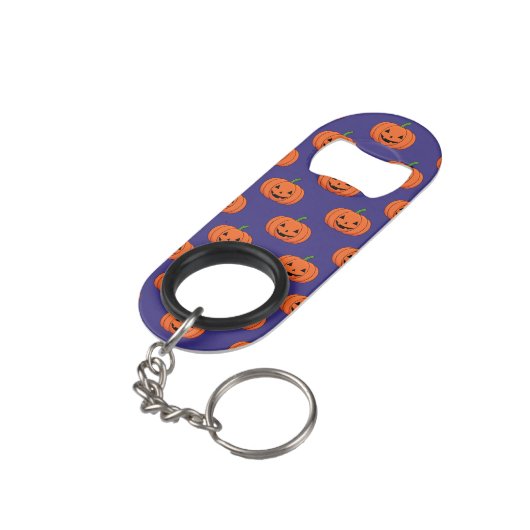 Jack-O'-Lantern Pumpkin Halloween Pattern Mini Flessenopener (Achterkant Gekanteld)