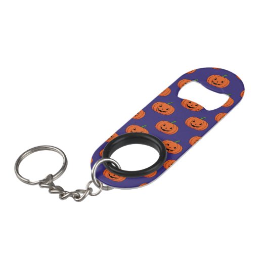 Jack-O'-Lantern Pumpkin Halloween Pattern Mini Flessenopener (Voorkant Gekanteld)