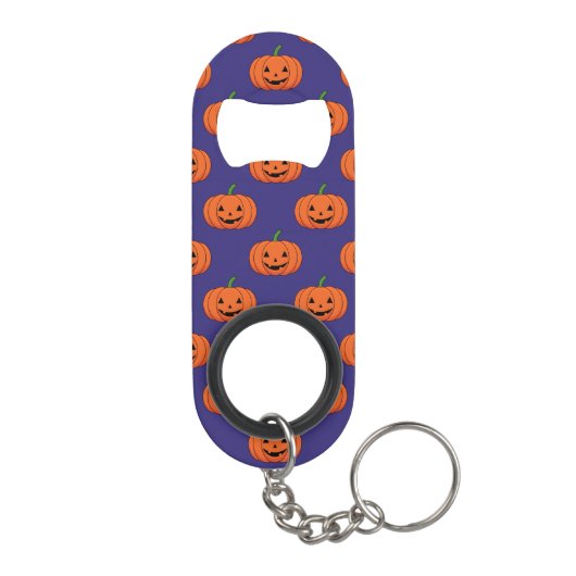 Jack-O'-Lantern Pumpkin Halloween Pattern Mini Flessenopener (Achterkant)