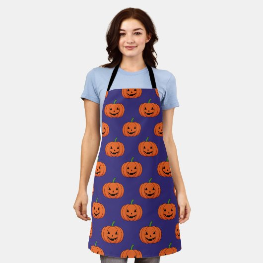 Jack-O'-Lantern Pumpkin Halloween Pattern Schort (Gedragen)