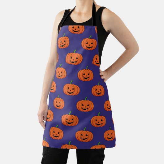 Jack-O'-Lantern Pumpkin Halloween Pattern Schort (Insitu)