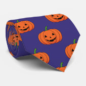 Jack-O'-Lantern Pumpkin Halloween Pattern Stropdas (Opgerold)