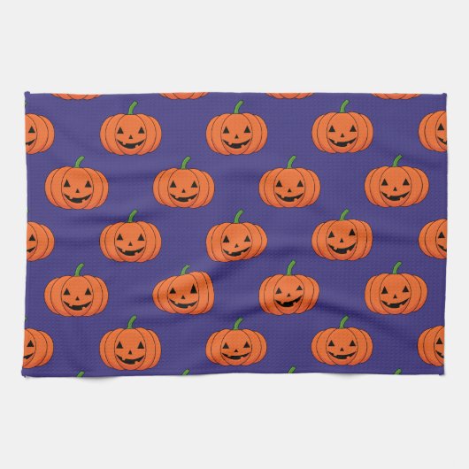 Jack-O'-Lantern Pumpkin Halloween Pattern Theedoek (Horizontaal)