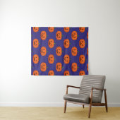 Jack-O'-Lantern Pumpkin Halloween Pattern Wandkleed (In Situ (horizontaal))