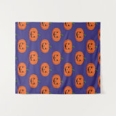 Jack-O'-Lantern Pumpkin Halloween Pattern Wandkleed (Voorkant (horizontaal))