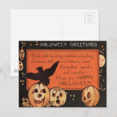 Jack O' Lantern Pumpkin Owl Stars Briefkaart (Voorkant / Achterkant)