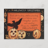 Jack O' Lantern Pumpkin Owl Stars Briefkaart (Voorkant)