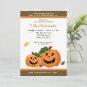 Jack O Lantern Pumpkins Baby shower 5x7 Uitnodigin Kaart (Staand voorkant)