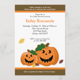 Jack O Lantern Pumpkins Baby shower 5x7 Uitnodigin Kaart