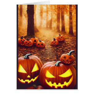 Jack O Lantern Pumpkins Spooky Halloween Kaart